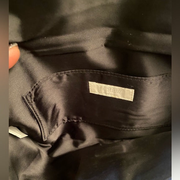 EUC! J. Crew Navy Blue Evening Satin Clutch with a Black Bow💕 - Picture 4 of 5